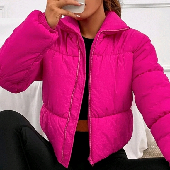 Women Solid Color Front Button Long Sleeve Faux Pocket Casual Jacket - Picture 4 of 4